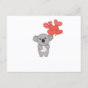 Cartão Postal Koala Para Animais Doce Dias de os namorados Com