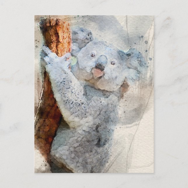 Cartão postal Koala Watercolor 2022 (Frente)