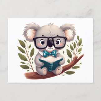 Cartão Postal Koala with glasses