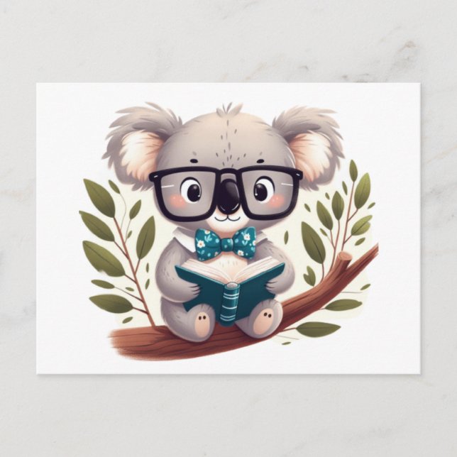 Cartão Postal Koala with glasses (Frente)