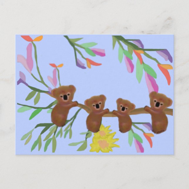 Cartão Postal Koalas Saindo (Frente)