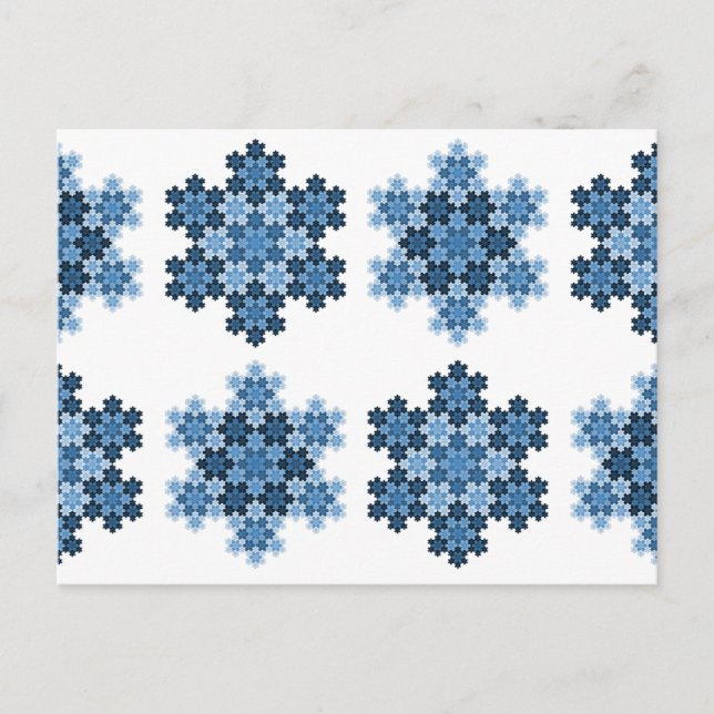 Cartão Postal Koch Snowflakes Tessellated (Frente)