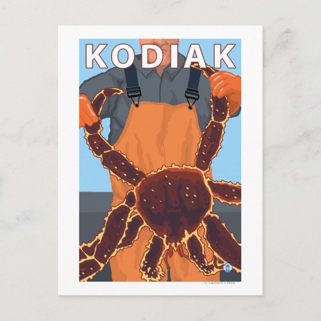 Cartão Postal Kodiak, Alaska King Crab (Frente)