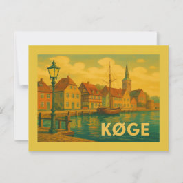 Cartão Postal Køge Dinamarca Cidade Velha