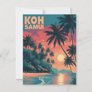 Cartão Postal Koh Samui vintage