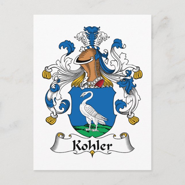 Cartão Postal Kohler Family Crest (Frente)