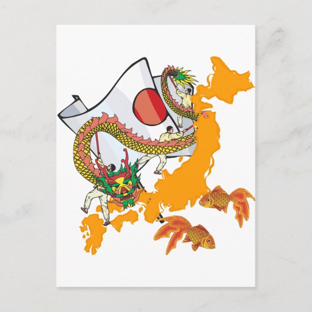 Cartão Postal Koi Dragon (Frente)