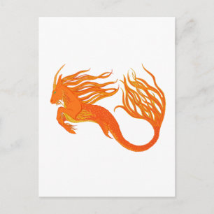 Cartão Postal Koi Horse Orange Fire