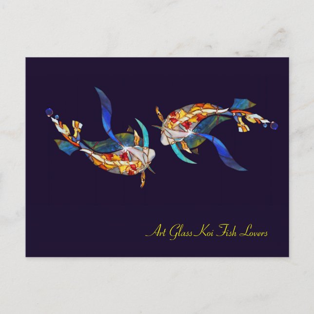 Cartão Postal Koi Lovers Wedding Modern Postcard (Frente)