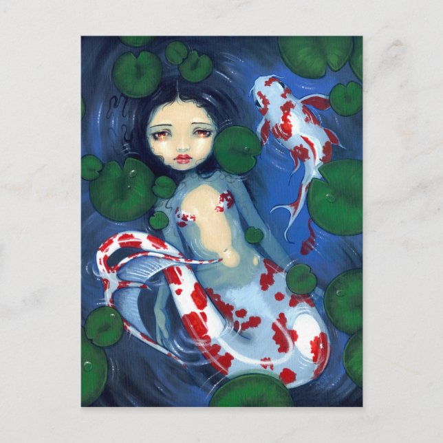 Cartão postal "Koi Pond Mermaid" (Frente)