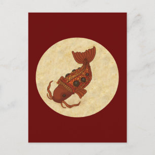 Cartão Postal Koi Steampunk