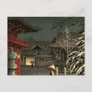 Cartão Postal Koitsu Tsuchiya Nezu Shrine Shin Hanga