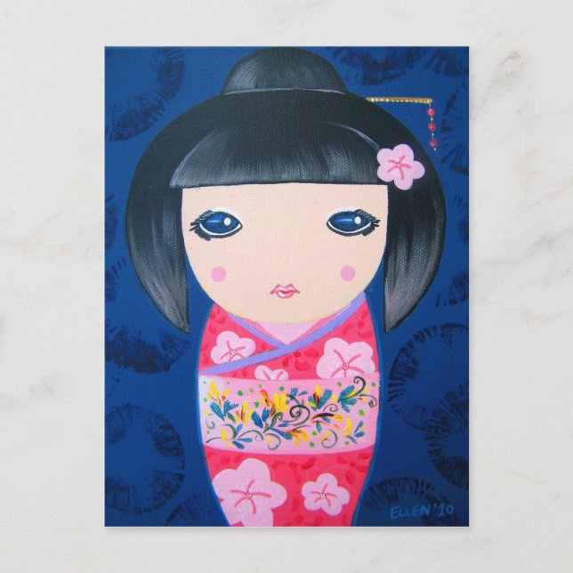 Cartão Postal Kokeshi Doll - Harumi (Frente)