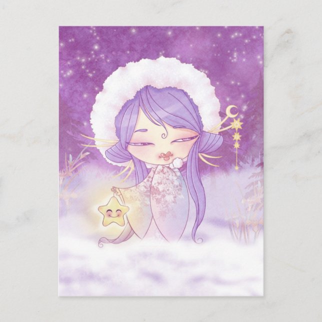 Cartão Postal Kokeshi Estrelado (Frente)