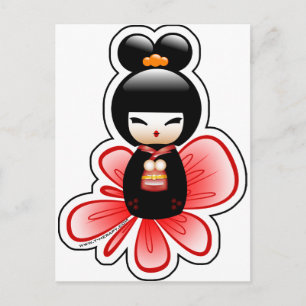 Cartão Postal kokeshi-mickey-sfondo-t
