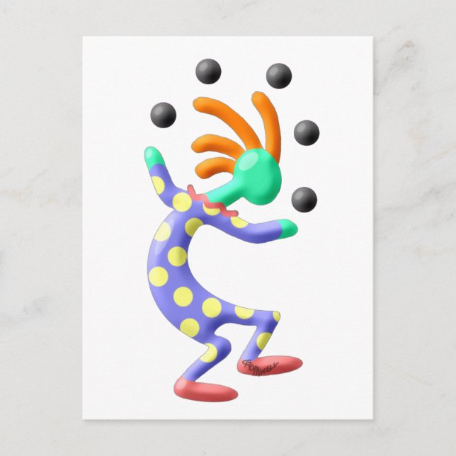 Cartão Postal Kokopelli Clown (Frente)