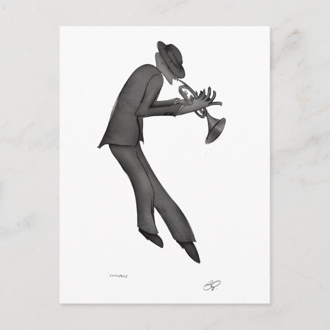 Cartão Postal Kokopelli produz a arte do Blues (Frente)