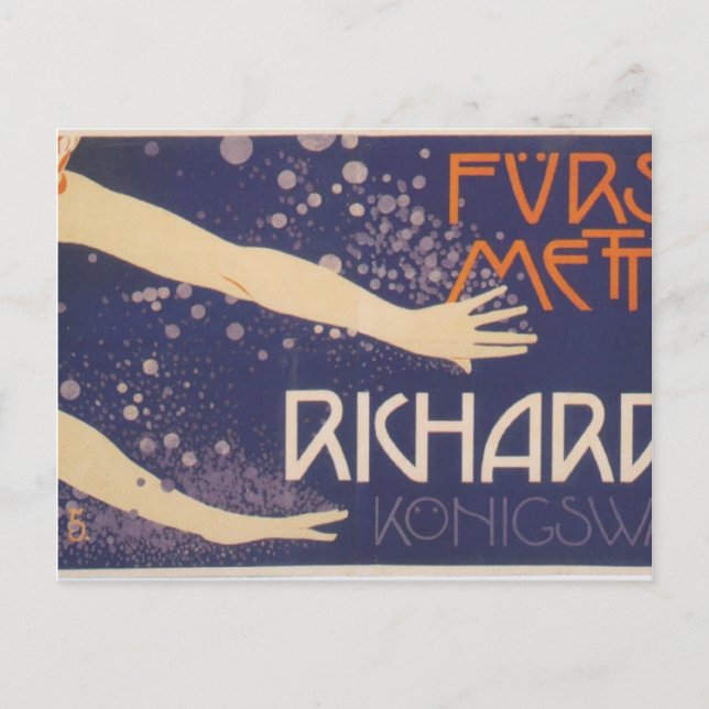 Cartão Postal Koloman Moser-Poster do Príncipe Richard Metternic (Frente)