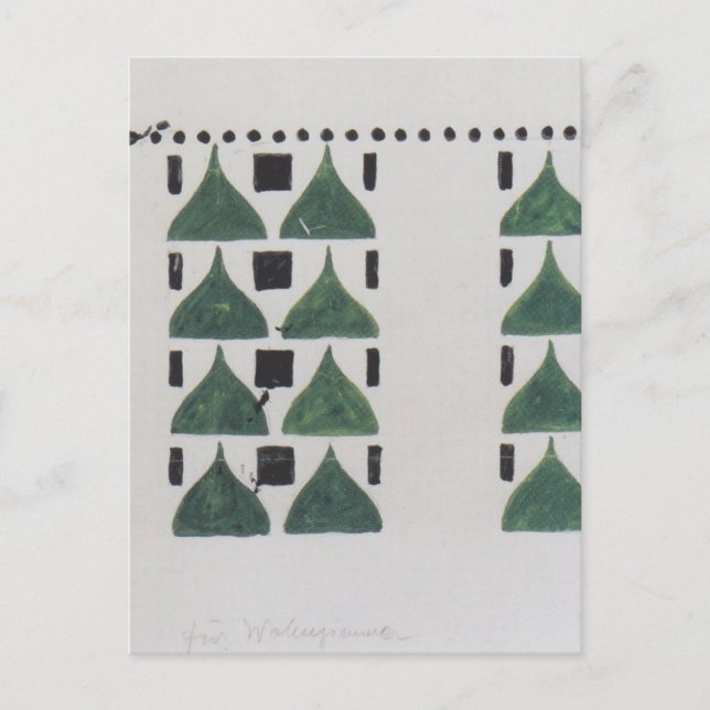 Cartão Postal Koloman Moser- Rascunho para decoração de parede (Frente)