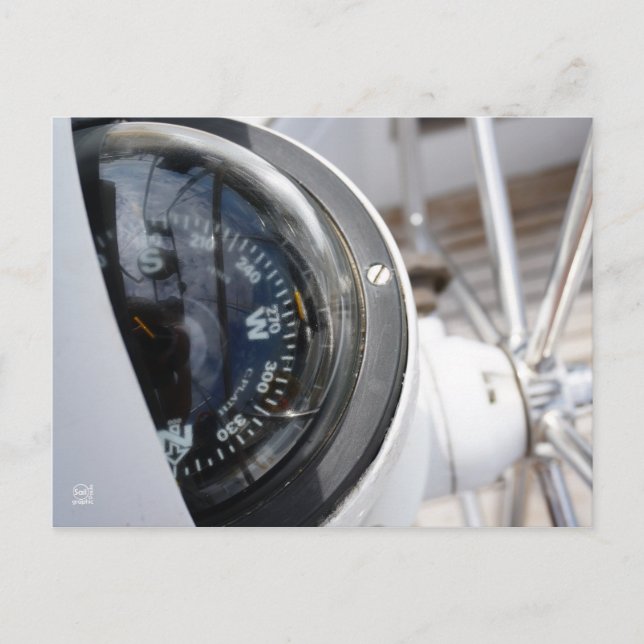 Cartão Postal Kompas dat de richting geeft aan een avontuur. (Frente)