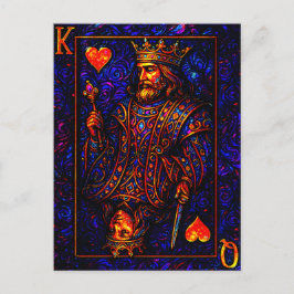 Cartão Postal König und Königin der Herzen - Spielkarten Illustr