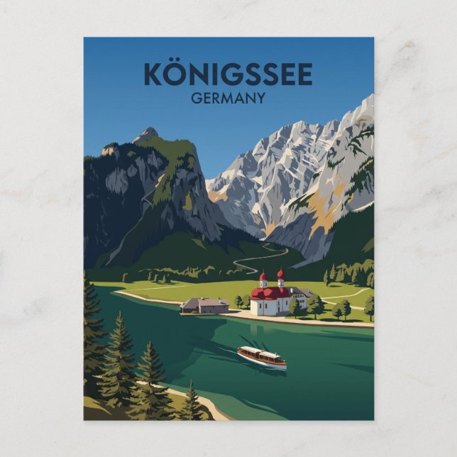Cartão Postal Königssee Alemanha (Frente)