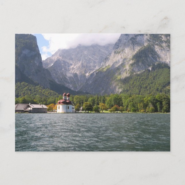 Cartão Postal Königssee Alpes da Baviera (Frente)