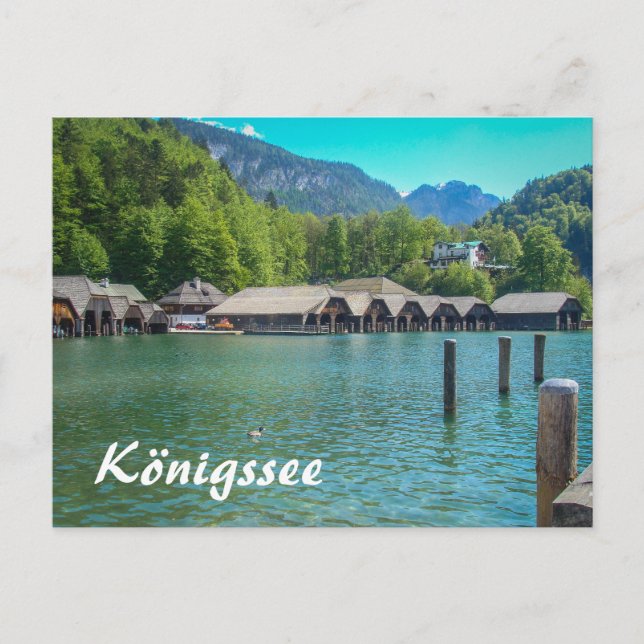 Cartão Postal Königssee na Baviera na Alemanha (Frente)