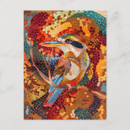 Cartão Postal Kookaburra no Estilo de Arte Dot Aborigine