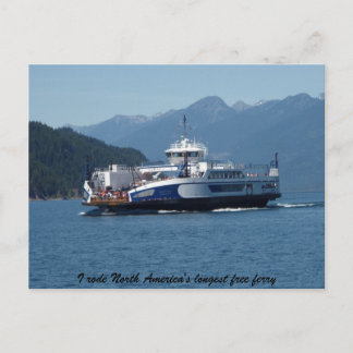 Cartão Postal Kootenay Lake Ferry, Colúmbia Britânica