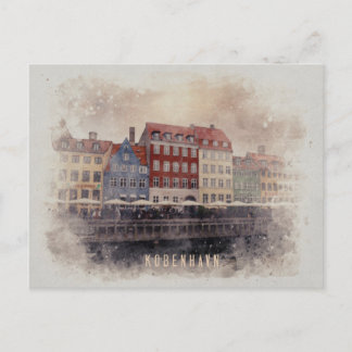 Cartão Postal Kopenhagen watercolor kaart