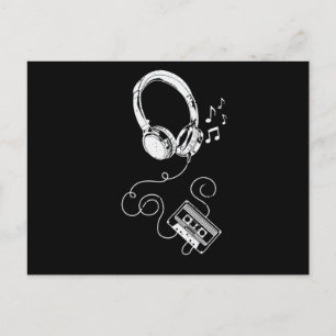 Cartão Postal Kopfhörer und Kassette