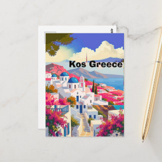 Cartão Postal Kos Travel Postcard Art, Kos Greece Travel Art Kos