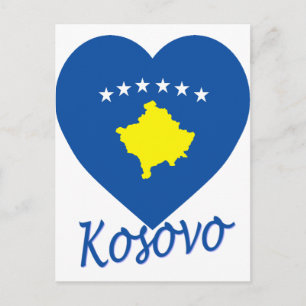 Cartão Postal Kosovo Flag Heart