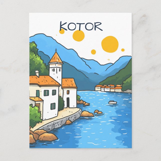 Cartão Postal Kotor Montenegro Travel (Frente)