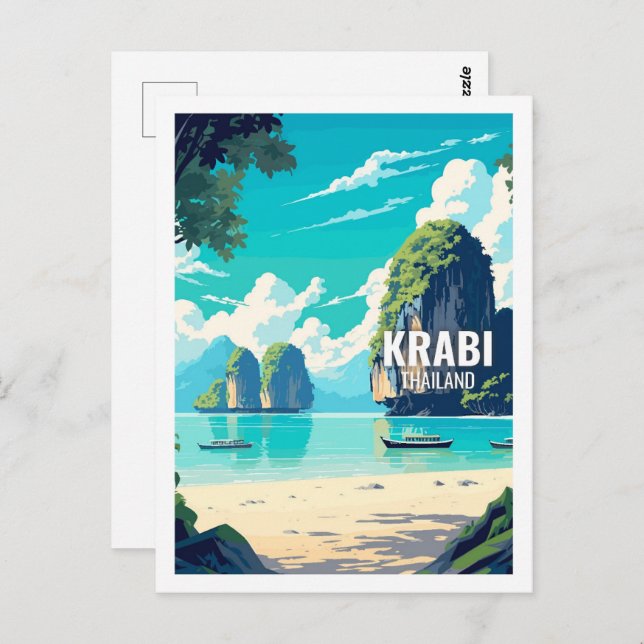 Cartão Postal Krabi Tailândia Famosos Viagem Locais (Frente/Verso)