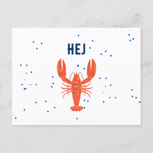 Cartão Postal Kräftskiva Hej Olá Cartão-postal sueco