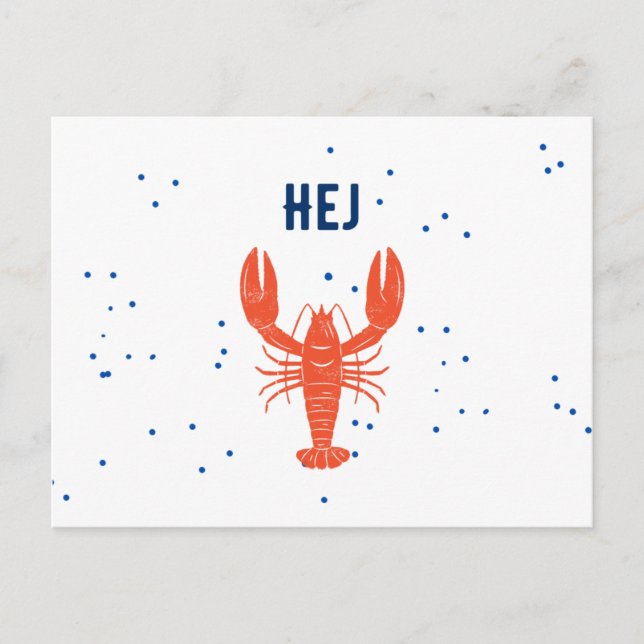 Cartão Postal Kräftskiva Hej Olá Cartão-postal sueco (Frente)