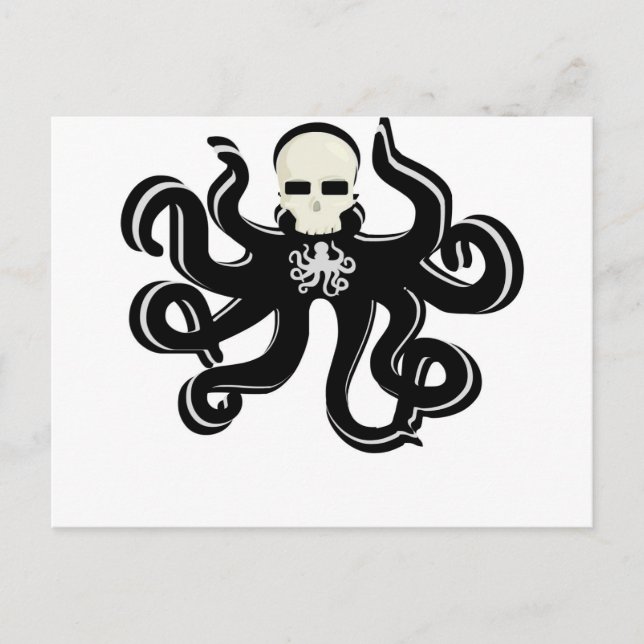 CARTÃO POSTAL KRAKEN SKULL TATTOART IMPRESSÃO (Frente)