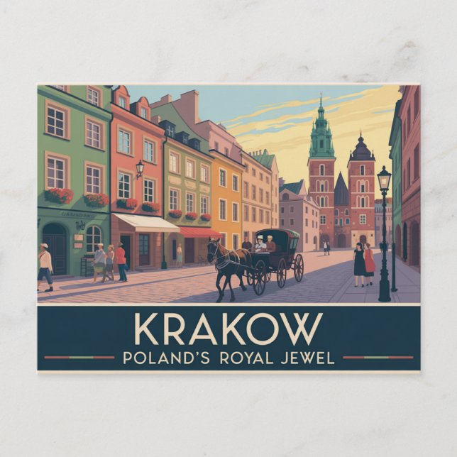 Cartão Postal Krakow Polônia (Frente)