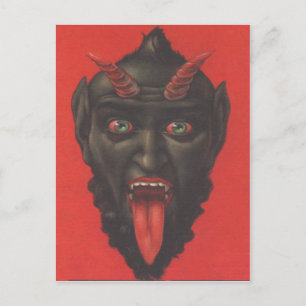 Cartão Postal Krampus é uma criatura mitológica da cultura popul