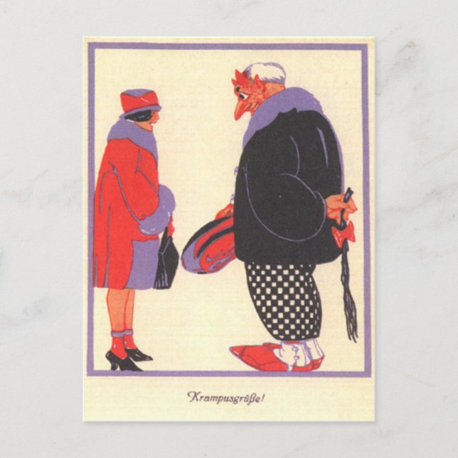 Cartão Postal Krampus & Encontro (Frente)