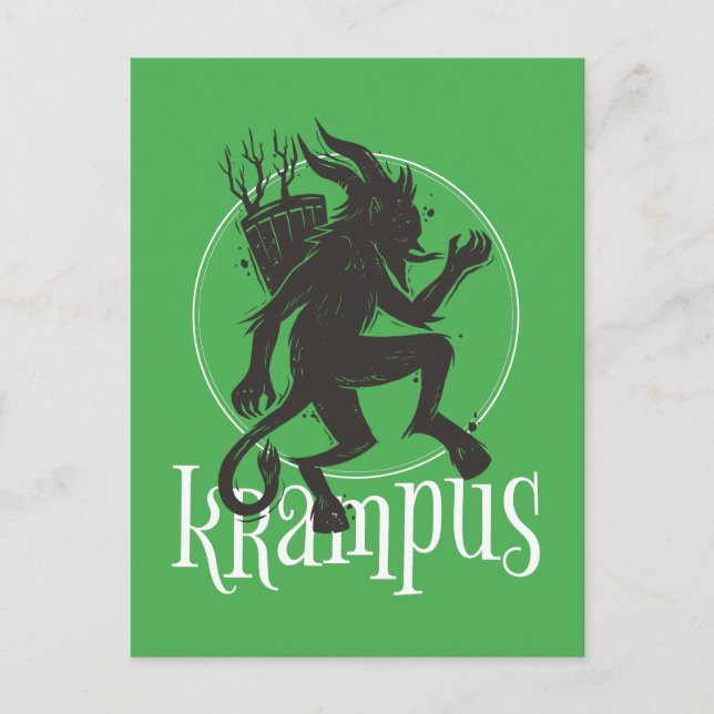 Cartão Postal Krampus Green (Frente)