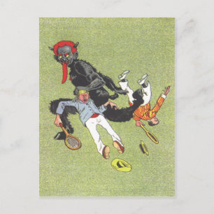 Cartão Postal Krampus Kidnapping Men