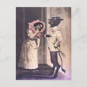 Cartão Postal Krampus Pegando Data