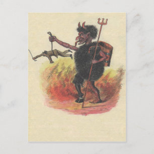 Cartão Postal Krampus Punindo Adulto