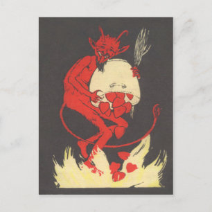 Cartão Postal Krampus Queimando Corações