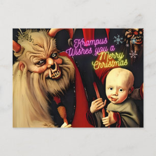 Cartão Postal Krampus quer um Feliz Natal