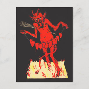 Cartão Postal Krampus Troca Corações numa Corda