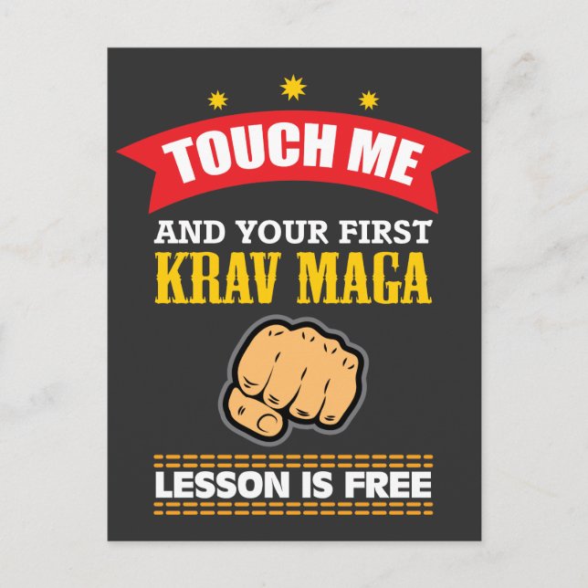 Cartão Postal Krav Maga Gift Idea - Camisa Engraçada de Artes Ma (Frente)